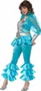 A woman wearing a blue Mamma Mia disco costume. Produktbild-Vorschau