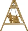 A wooden swing bench on a white background. Náhľad obrázku produktu