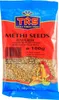 A bag of fenugreek seeds with branding and product information. Voir les images du produit