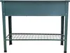 A dark green metal raised garden bed with a lower storage shelf. Produktbild-Vorschau