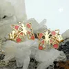 Ohrstecker Ohrringe Schmetterling orange lackiert 375 Gold Produktbild-Vorschau 2