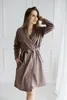 DOLCE SONNO Damen Bademantel Morgenmantel 100% Baumwolle – Produktbild-Vorschau 1