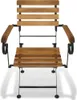 A front view of a wooden and metal folding garden chair. Anteprima dell’immagine prodotto