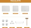 A collage of product components and assembly parts, likely for a shelving unit or storage system, with text labels indicating quantities and sizes. Voir les images du produit