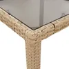 vidaXL Záhradný stôl so sklenenou doskou béžový 150x90x75 Náhľad obrázku produktu 8