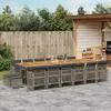 17-tlg. Garten-Essgruppe mit Kissen Grau Poly Rattan Produktbild-Vorschau 2