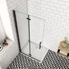 100x195cm Walk in  Schwarz Faltbar+drehbar 6mm Nano ESG Produktbild-Vorschau 3