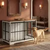 Hundekäfig Möbel, 119 cm Hundebox Möbel, 2 Türen, Weiß Produktbild-Vorschau 1