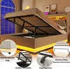 Lit rembourré hydraulique Flieks 140 x 200 cm avec LED, lit Voir les images du produit 6