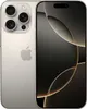 A silver iPhone 16 Pro with a black screen is shown from the back and front. Produktbild-Vorschau