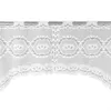 A close-up view of a white lace curtain with a rod pocket. Produktbild-Vorschau