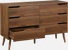 A wooden dresser with six drawers, one of which is partially open. Anteprima dell’immagine prodotto