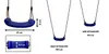 Diagram showing dimensions and height specifications for a swing set. Produktbild-Vorschau