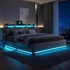 Cama tapizada UnboxG de 160x200 cm con USB, cama juvenil de Vista previa de la imagen del producto 2
