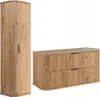 A tall cabinet and a low cabinet are shown side-by-side against a white background. Voir les images du produit