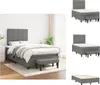 vidaXL Boxspringbett mit Matratze Dunkelgrau 120x200 cm Produktbild-Vorschau 1