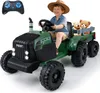 COSTWAY Elektrický traktor s přívěsem, 24V traktor s Náhled obrázku produktu 1