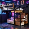 Letto a castello Flieks 140x200 cm con illuminazione a LED, Anteprima dell’immagine prodotto 1