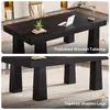 A collage of two images showing a black wooden desk from different angles. Podgląd zdjęcia produktu