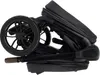 A folded black stroller is shown against a white background. Voir les images du produit
