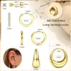 Ohrringe Set Damen Silber Gold Creolen Ohrstecker 14K Produktbild-Vorschau 2