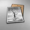 Gerahmtes Poster - Schwarzer Rahmen - Schwarzweiß Baum See Produktbild-Vorschau 3