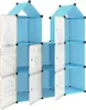 vidaXL Detská šatníková skriňa Modular s 8 kockami Modrá PP Náhľad obrázku produktu 6