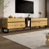 Modernes TV-Lowboard 180 cm mit Klappfach, offenen Fächern Produktbild-Vorschau 3