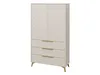 A standalone wardrobe with a textured front and gold accents. Náhled obrázku produktu