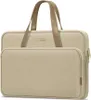 A beige laptop bag with tan handles is shown against a white background. Náhľad obrázku produktu