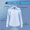 German Wear Trachtenbluse für Trachten lederhosen bluse Produktbild-Vorschau 5