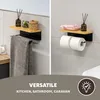 Portarotolo da cucina eluno con ripiano in bambù per Anteprima dell’immagine prodotto 6