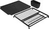 A black dish drying rack, a black drying mat, and a black utensil holder are arranged on a white background. Podgląd zdjęcia produktu