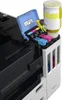 Close-up view of a printer's ink refill system, showing ink bottles and cartridges. Produktbild-Vorschau