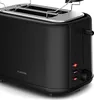 A black toaster is shown from a slight angle against a white background. Produktbild-Vorschau