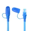 Two blue water hose nozzles with caps, shown against a white background. Náhled obrázku produktu