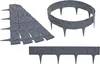 A collection of grey garden edging pieces arranged in different configurations. Produktbild-Vorschau