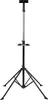 A black and silver dartboard stand with a tripod base. Produktbild-Vorschau