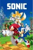 Sonic characters in a green landscape with a blue sky. Voir les images du produit