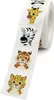 A roll of stickers featuring cartoon animal faces. Produktbild-Vorschau