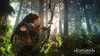 A woman with a bow and arrow in a forest. Produktbild-Vorschau