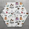 Uhr hexagonal 40 cm Glas Geräuschlos weiße Zeiger - Kaffee Produktbild-Vorschau 1
