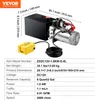 A hydraulic power unit with its remote control, shown with dimensions and specifications. Anteprima dell’immagine prodotto