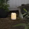 LED Stumpenkerze Flamme - Kunststoff - warmweiße 3D Flamme - H: 20cm - Timer - für Außen - weiß Anteprima dell’immagine prodotto
