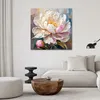 Leinwandbild Bemalte Pfingstrose 60x60 Feeby Weiß bild für Produktbild-Vorschau 2