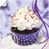 ARTland Poster Cupcake auf violett - Kuchen Größe: 50x50 cm Produktbild-Vorschau 1