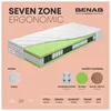 A cutaway view of a mattress showing its internal layers and materials, with accompanying text and icons detailing its features and specifications. Náhľad obrázku produktu