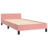 vidaXL Bettgestell mit Kopfteil Rosa 90x200 cm Samt Produktbild-Vorschau 3