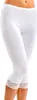 Damen 3/4-Leggings mit Spitze weiß