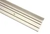 A white curtain rail with grooves and a hole for mounting, shown on a white background. Produktbild-Vorschau